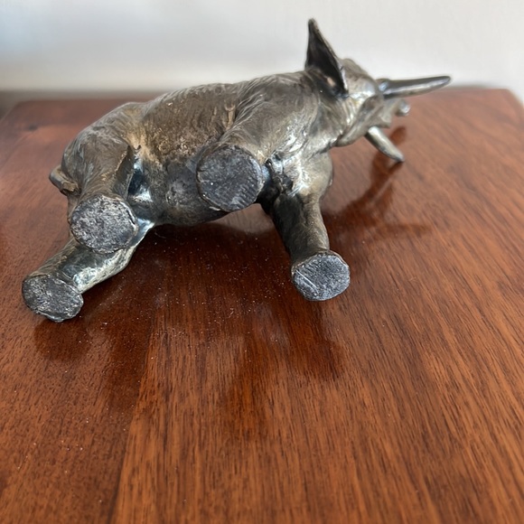 Fabulous Vintage Mid Century Metal Elephant Statue Figurine - Picture 6 of 10